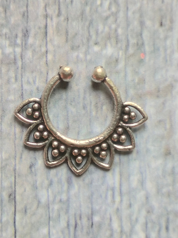 Set of Four Oxidised Silver Septum Nosepins