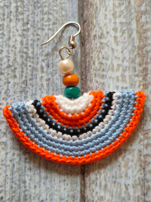 Multi-Color Hand Knitted Crochet Earrings