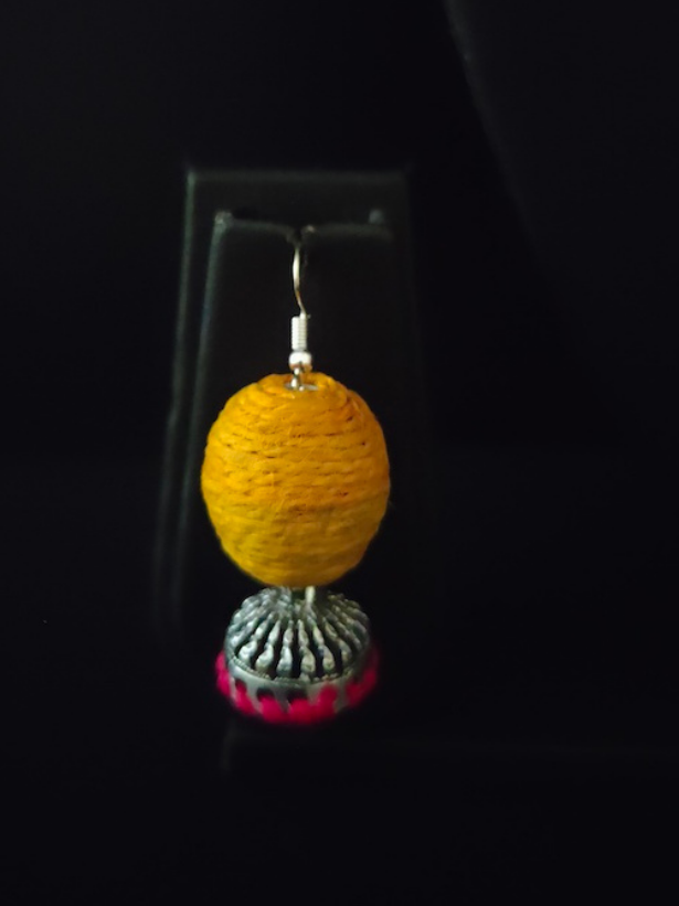 Handcrafted Fabric Necklace Set with Intricately Detailed Peacock Motifs and Rope Closure