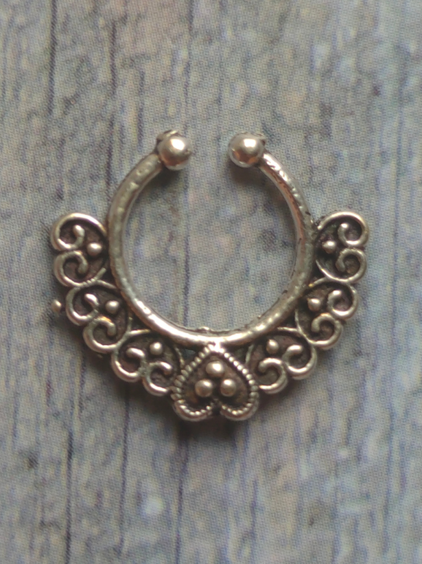 Set of Five Oxidised Silver Septum Nosepins
