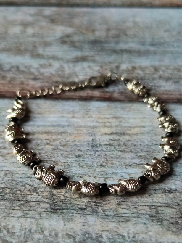 Elephant German Silver Anklet