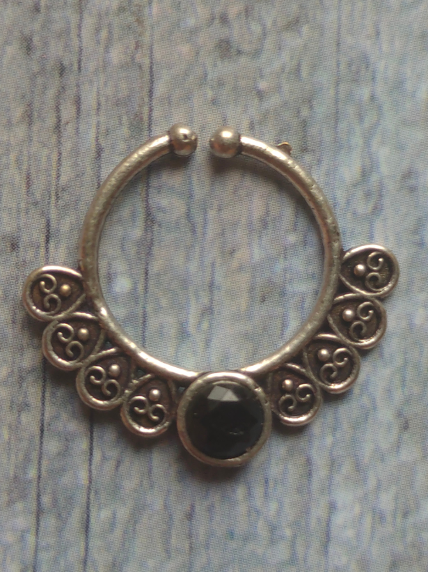 Set of Five Oxidised Silver Septum Nosepins