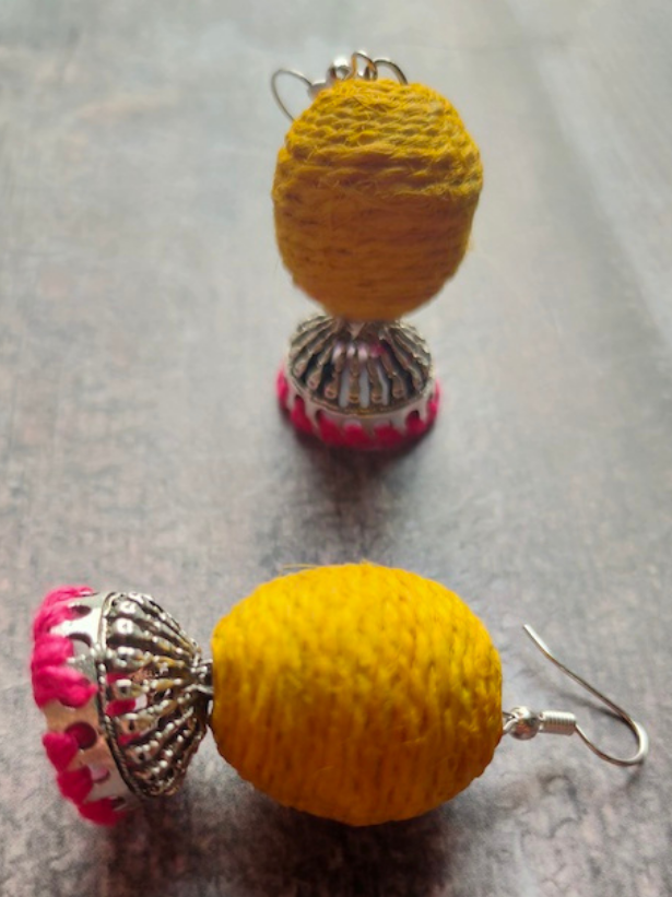 Handcrafted Fabric Necklace Set with Intricately Detailed Peacock Motifs and Rope Closure