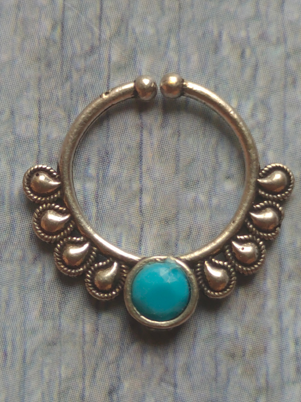 Set of Five Oxidised Silver Septum Nosepins