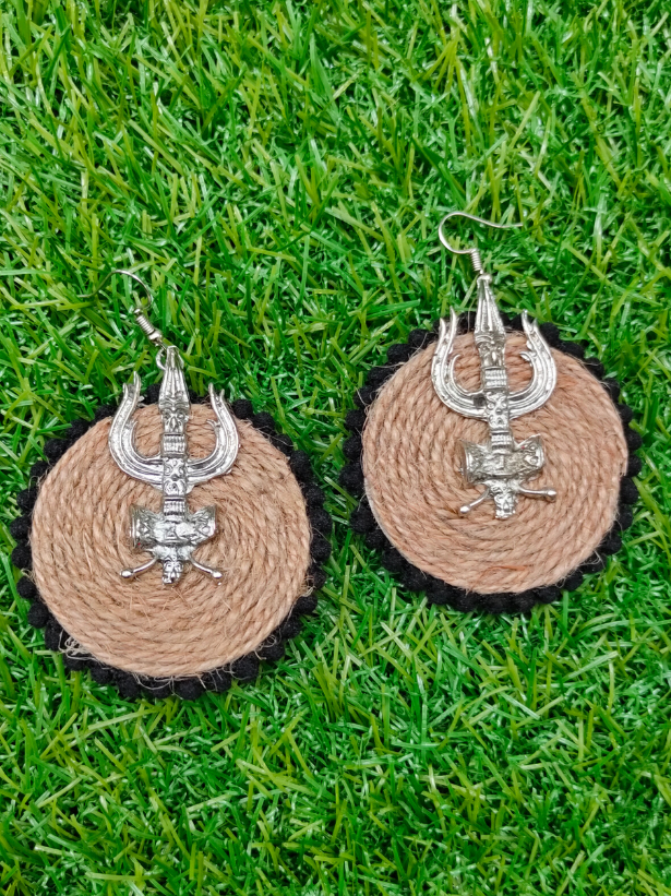 Trishul Jute and Fabric Necklace Set