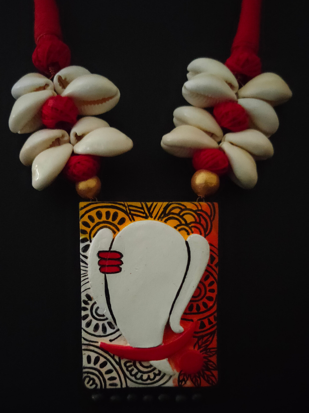 Trendy Handmade Terracotta Ganesha Necklace Set