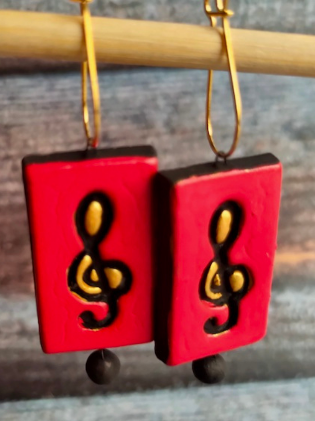 Set of 2 Jhumka and Dangler Terracotta Clay Earrings