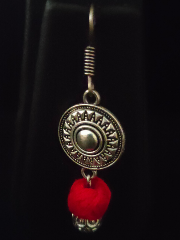 Fabric and Metal Work Statement Long Necklace Set