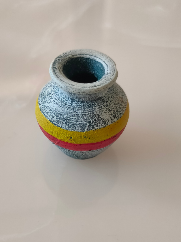 Set of 3 Small Handcrafted Terracotta Clay Pots