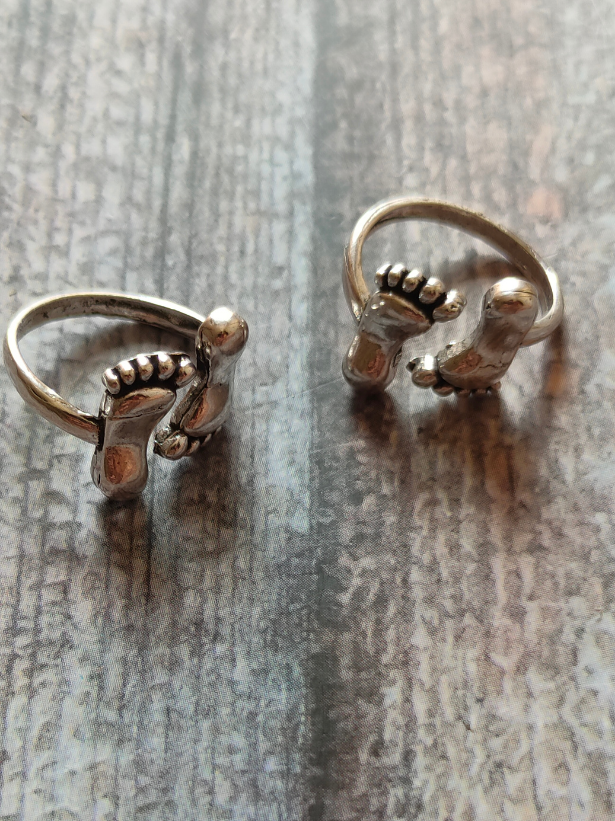 Set of 2 Silver Toe Rings