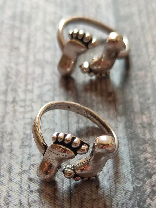 Set of 2 Silver Toe Rings