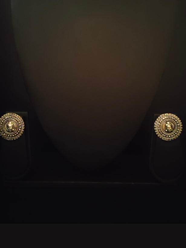 Buddha Motif Metal Stud Earrings