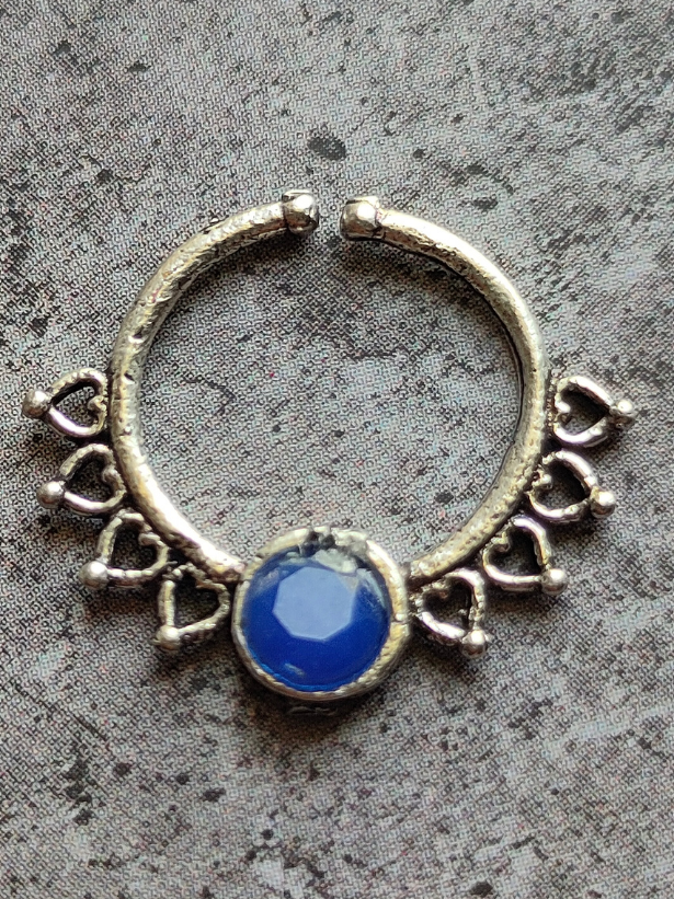 Three Oxidised Silver Tribal Septum Nosepins