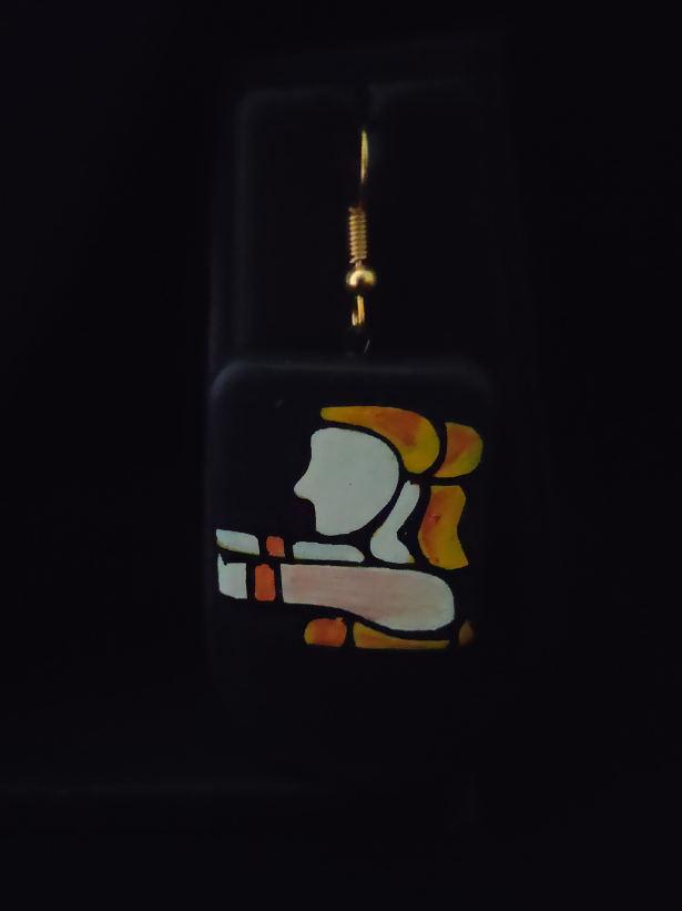 Hand Painted Clay Necklace Set with Multi-Color Thread Closure