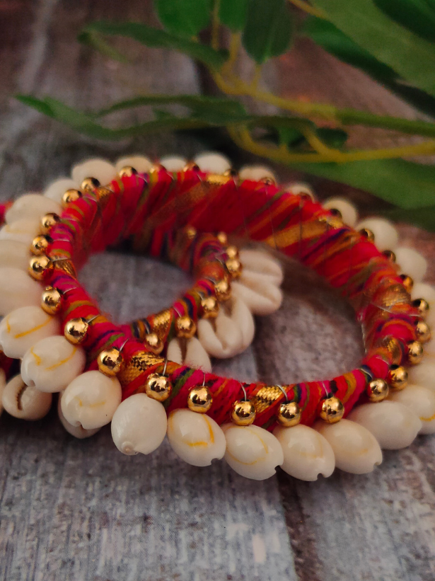 Multi-Color Gota and Shell Work Bangles