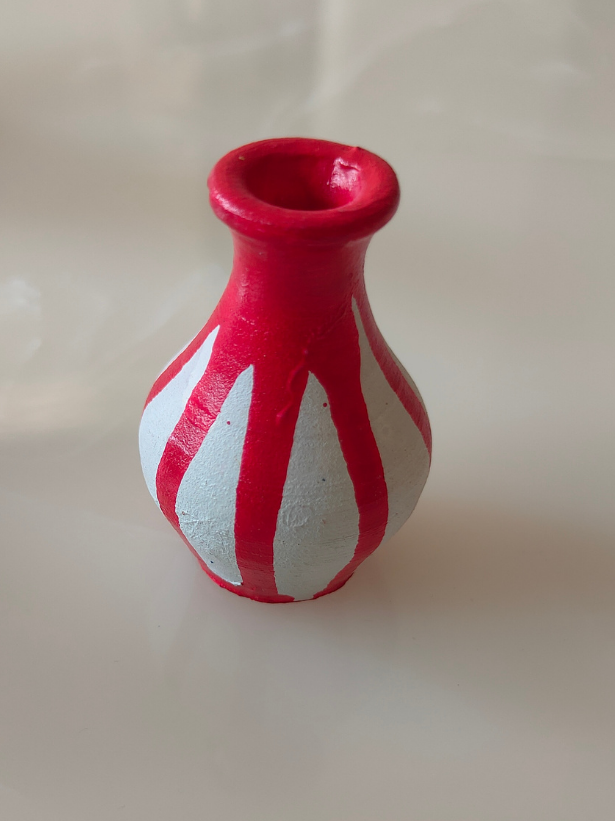 Set of 3 Small Handcrafted Terracotta Clay Pots