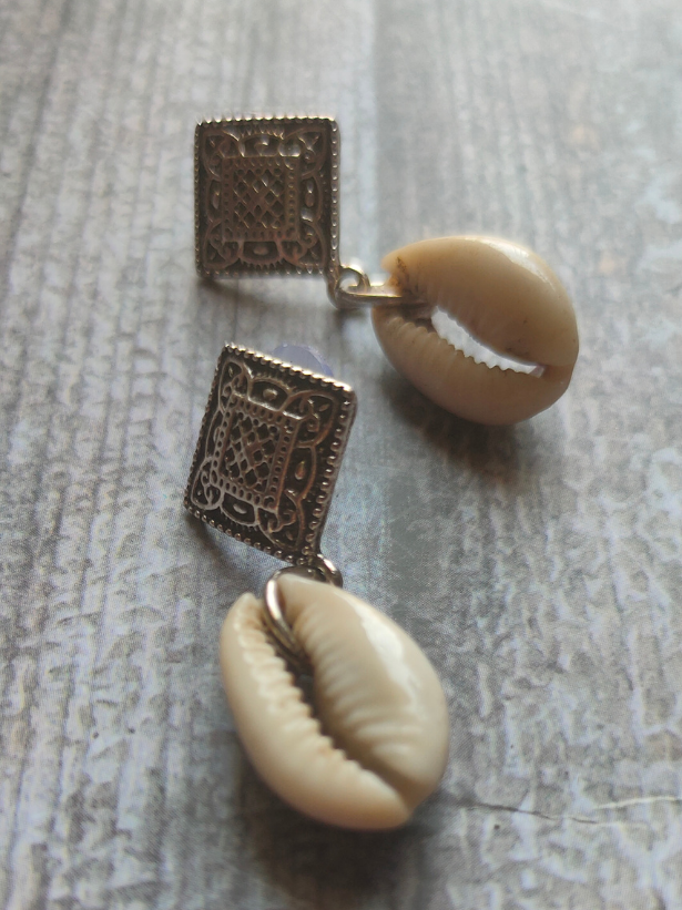 Kalamkari Fabric, Jute and Shells Statement Long Necklace Set