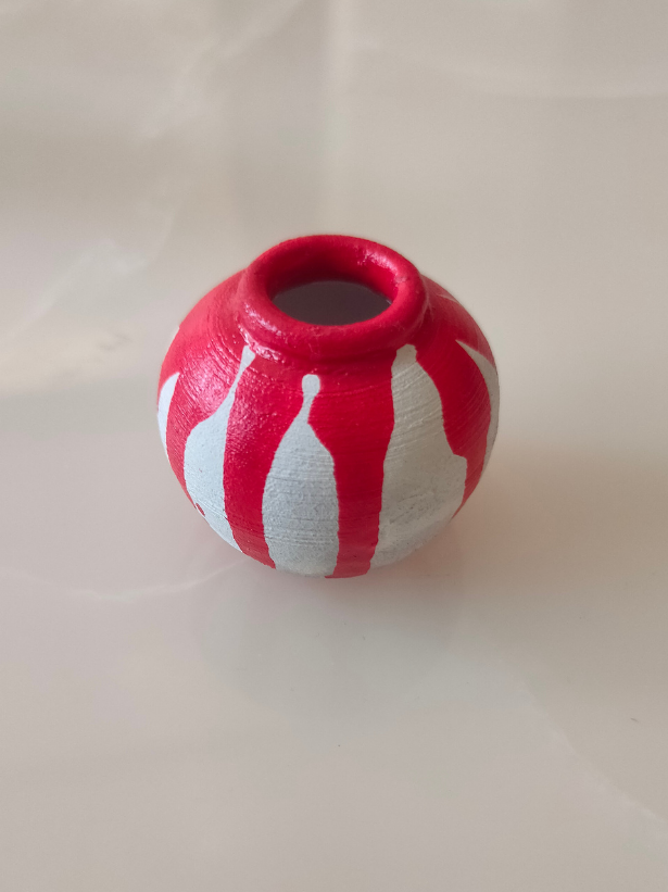 Set of 3 Small Handcrafted Terracotta Clay Pots