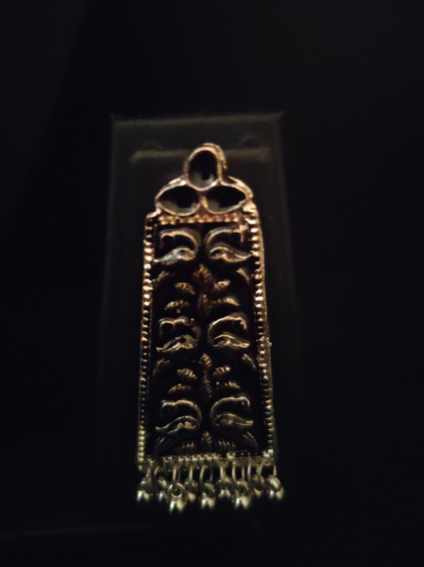 Black Enamel Painted Bird Motif Metal Dangler Earrings