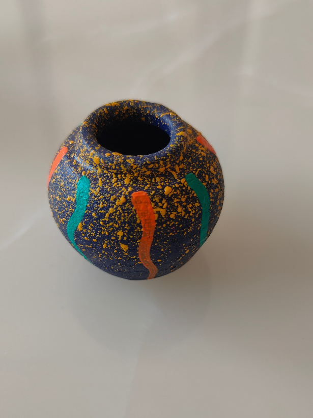 Set of 3 Small Handcrafted Terracotta Clay Pots