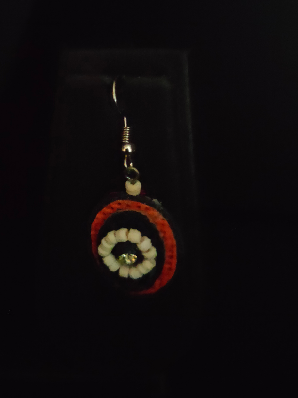 Minimalist Elegant Orange & Black Jute Necklace Set with Thread Closure