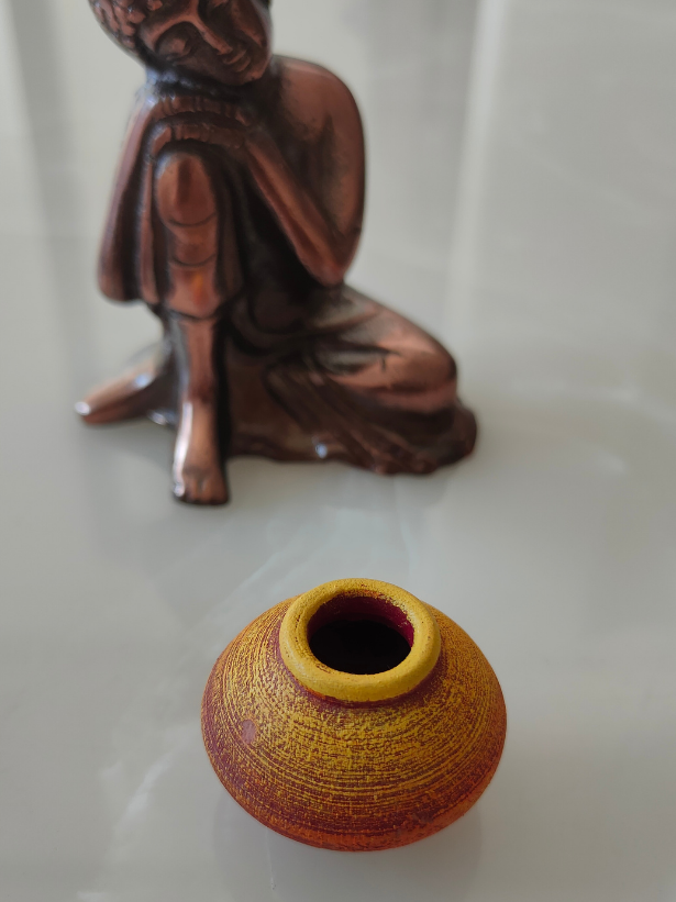 Set of 3 Small Handcrafted Terracotta Clay Pots