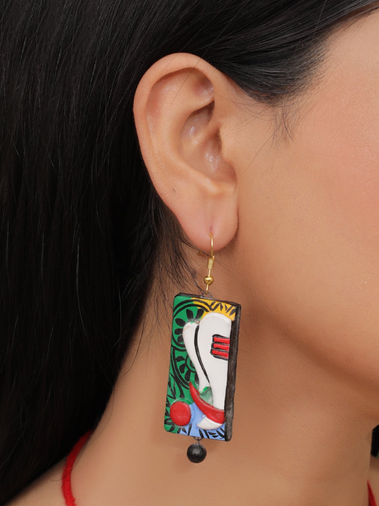 Ganesha Hand Painted Terracotta Necklace Set