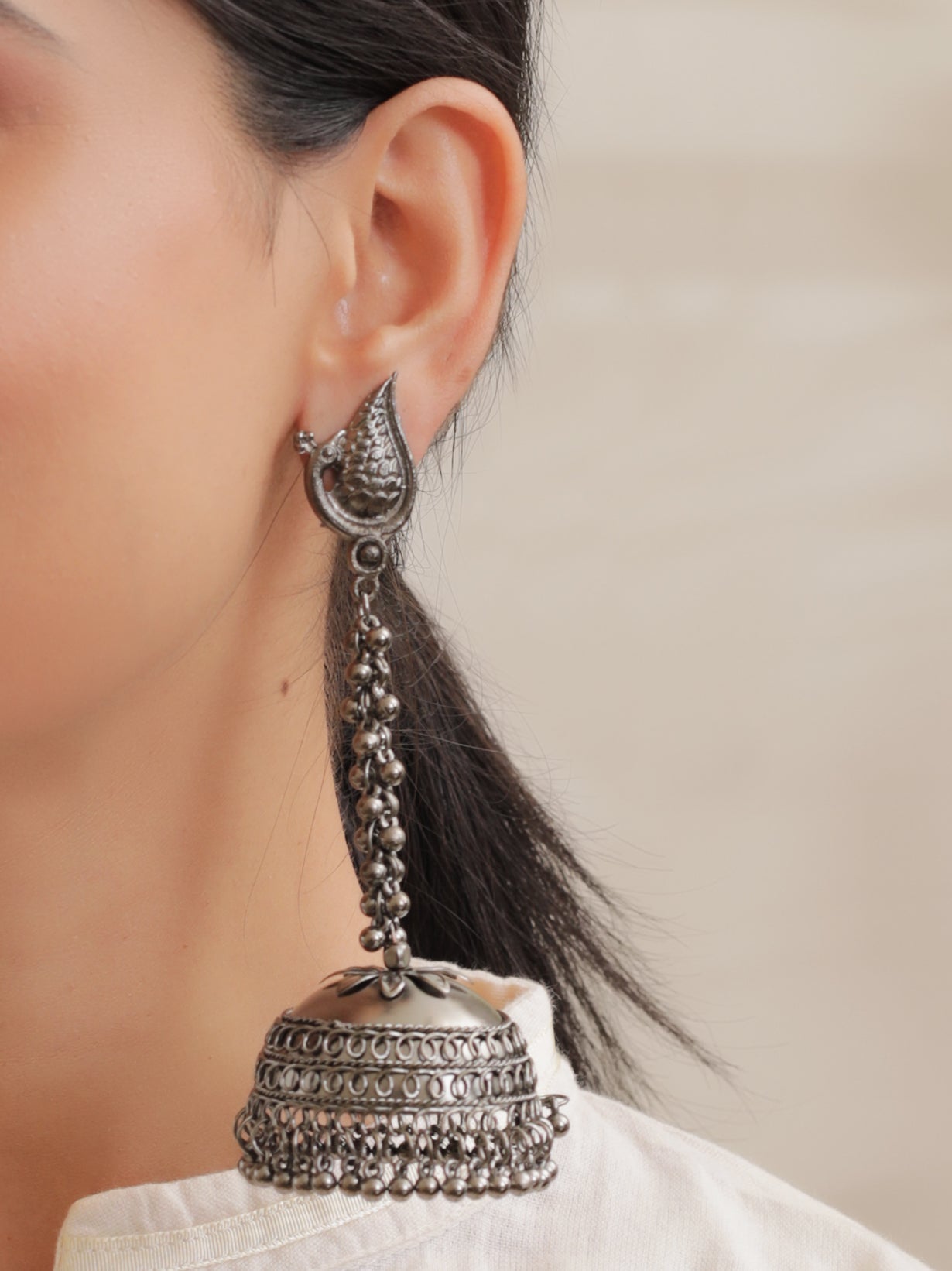 Statement Long Chain Jhumkas