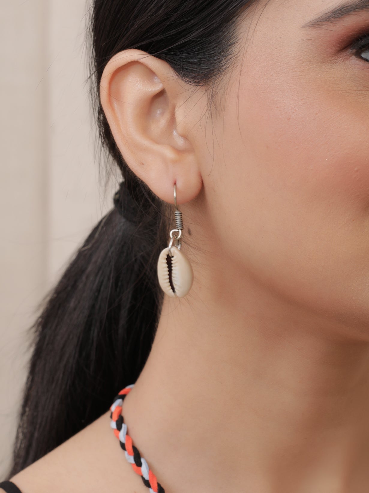 Buddha Printed Pure Marble Necklace Set with Shells and Thread Closure