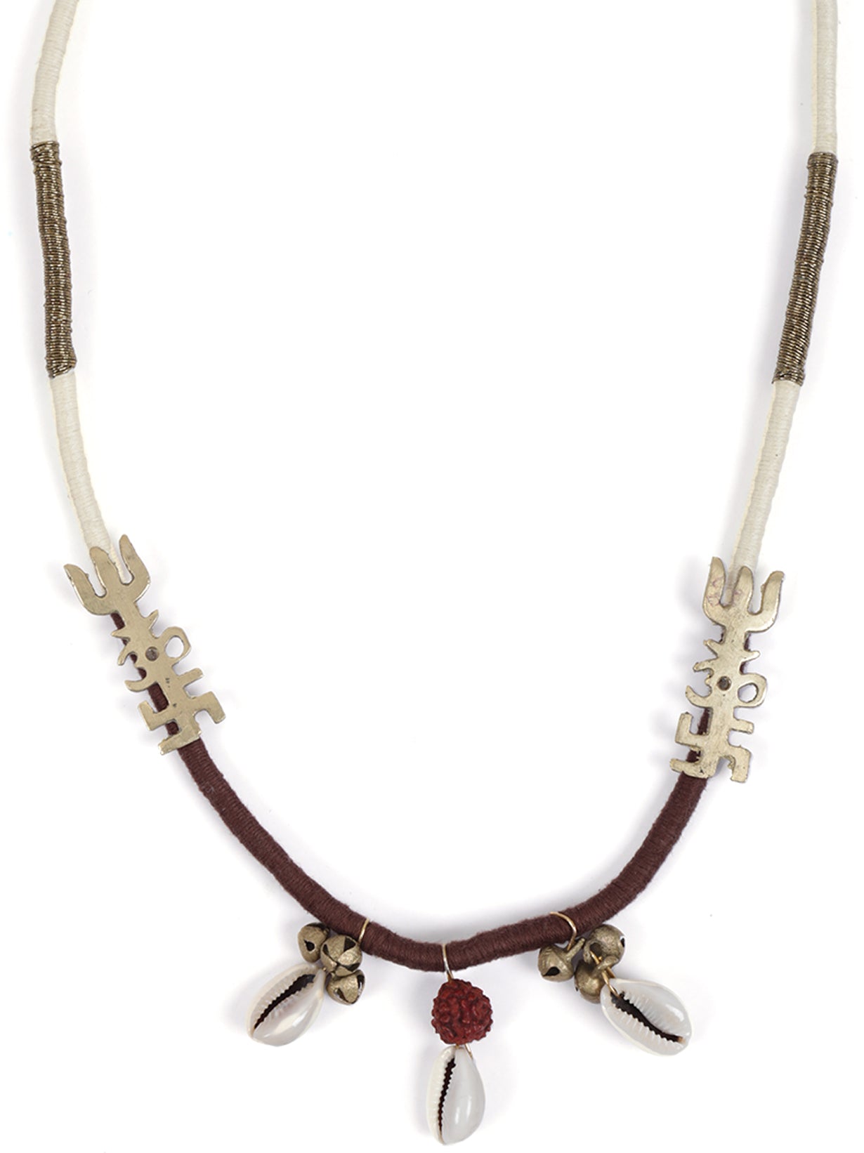 Minimalist Shells and Rudraksha Thread Necklace Set