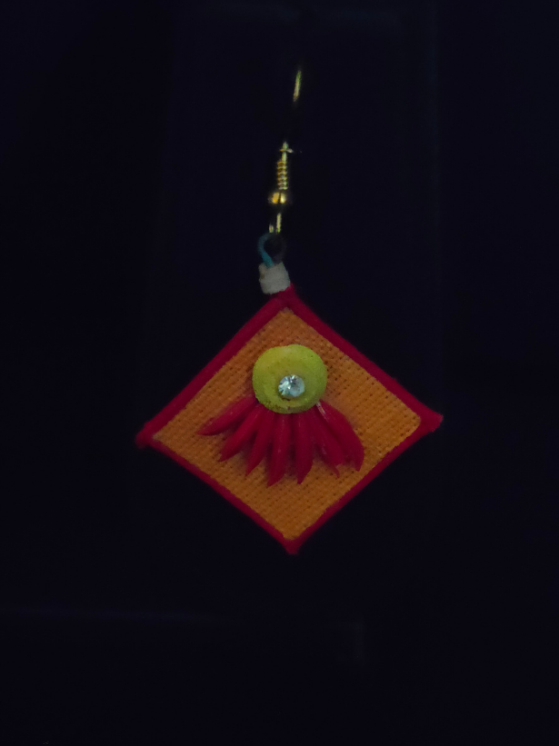 Minimalist Elegant Red & Yellow Jute Necklace Set with Thread Closure