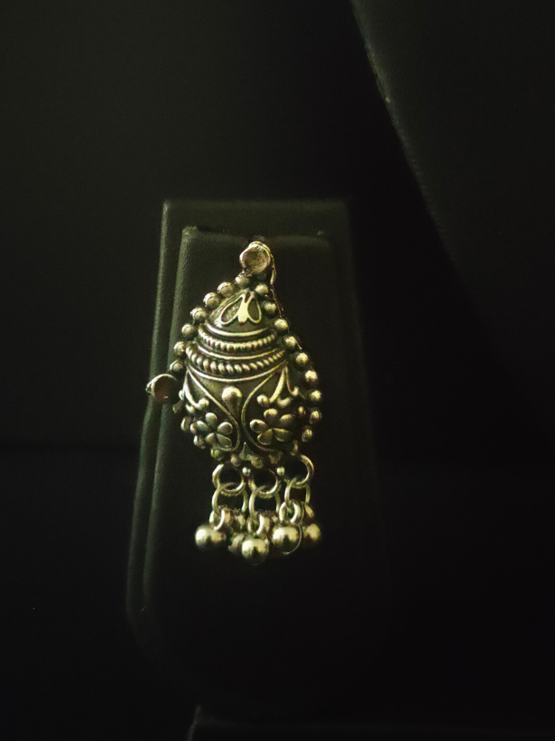 Oxidised Silver Metal Choker Necklace Set