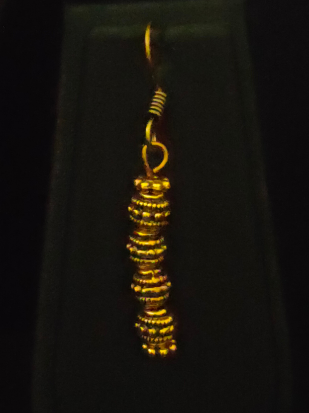 Minimal 2 Layer Necklace Set with Antique Gold Finish Metal Pendant