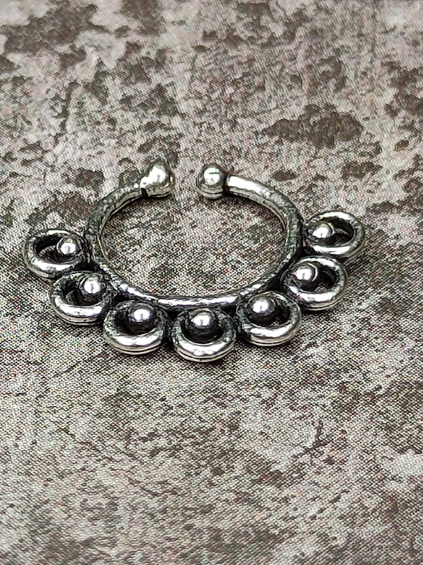Three Oxidised Silver-Plated Petite Septum Nosepins