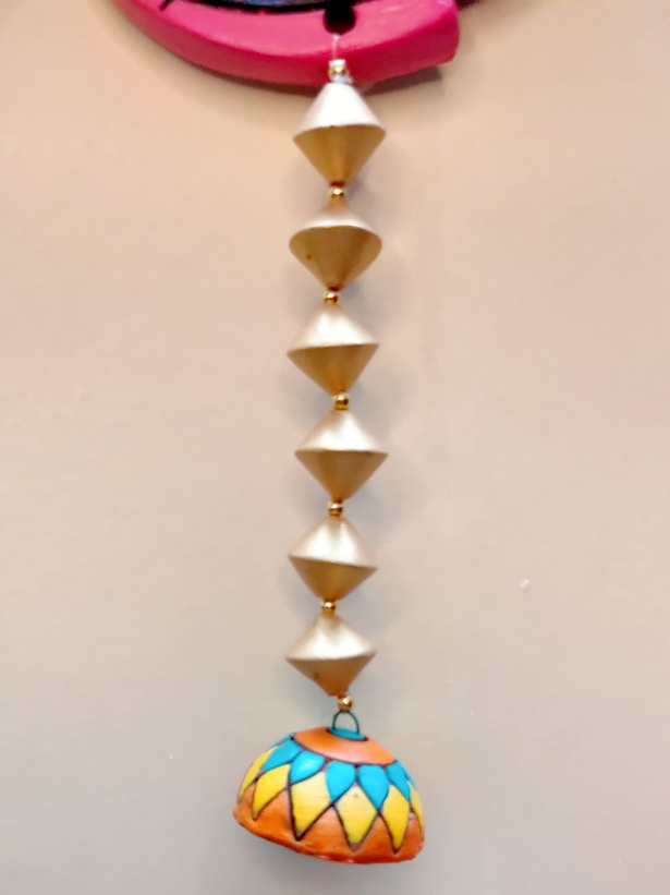 Handmade and Hand-Painted Yellow Fish Terracotta Wall Hanging