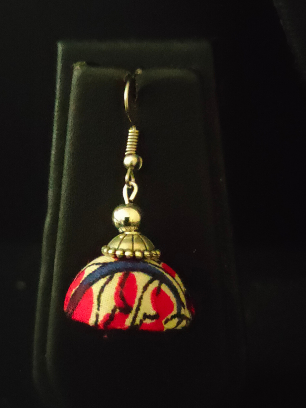 Kalamkari Fabric Necklace Set with Afghani Metal Pendant