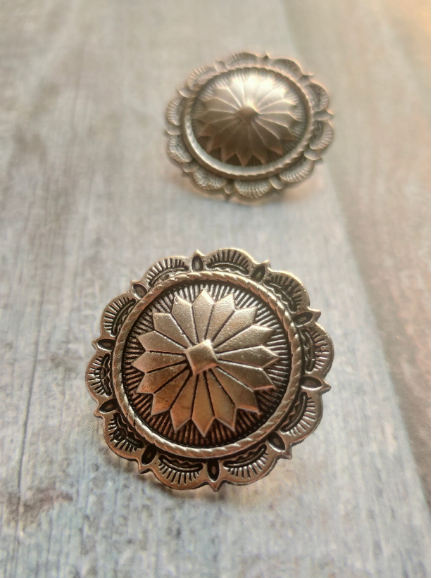 Oxidised Silver Flower Metal Stud Earrings