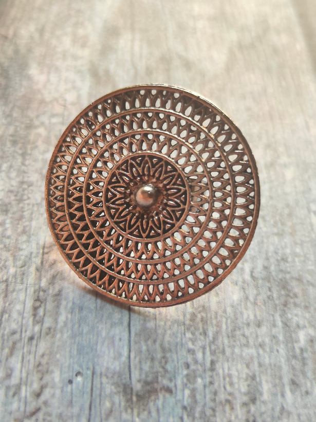 Statement Jali Pattern Metal Ring