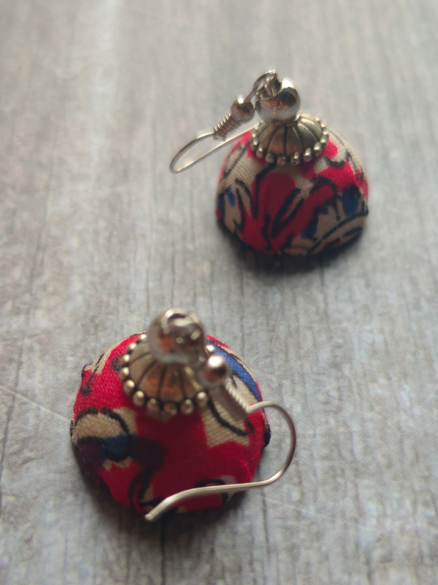 Kalamkari Fabric Necklace Set with Afghani Metal Pendant