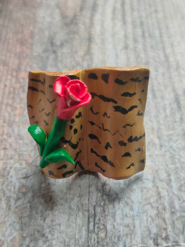 Clay Rose Adjustable Ring