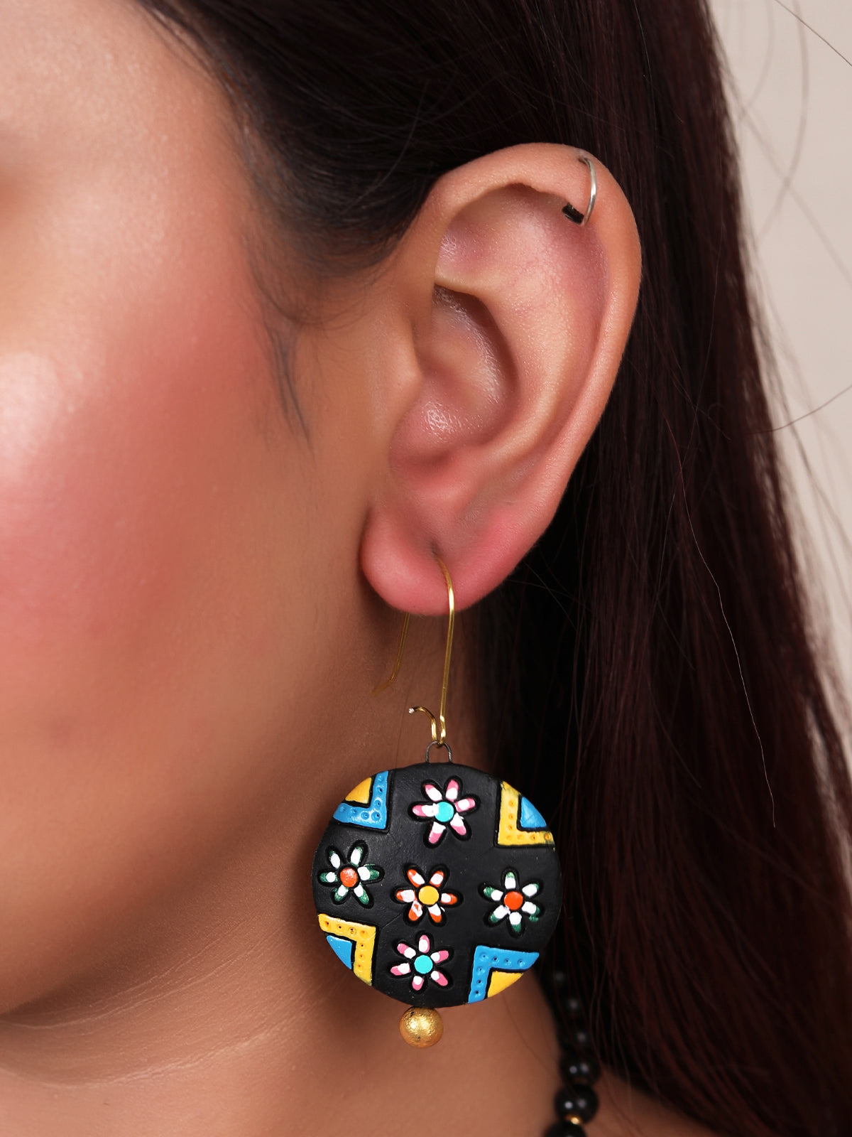 3 Layer Pendant Terracotta Clay Choker Necklace Set