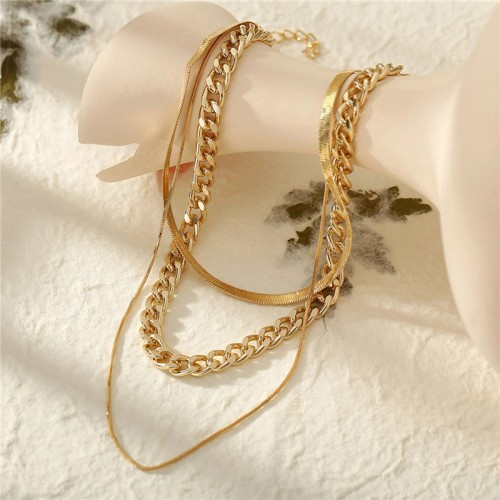 Gold Plated Gold-Toned Layered Necklace