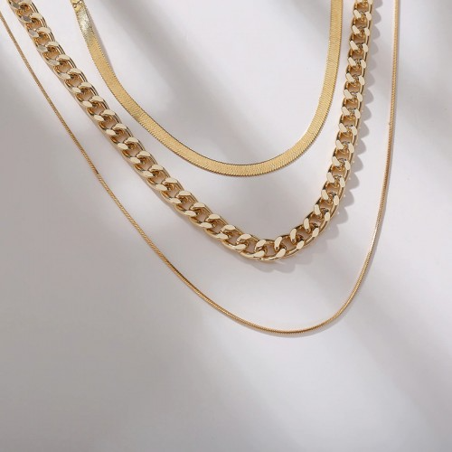 Gold Plated Gold-Toned Layered Necklace