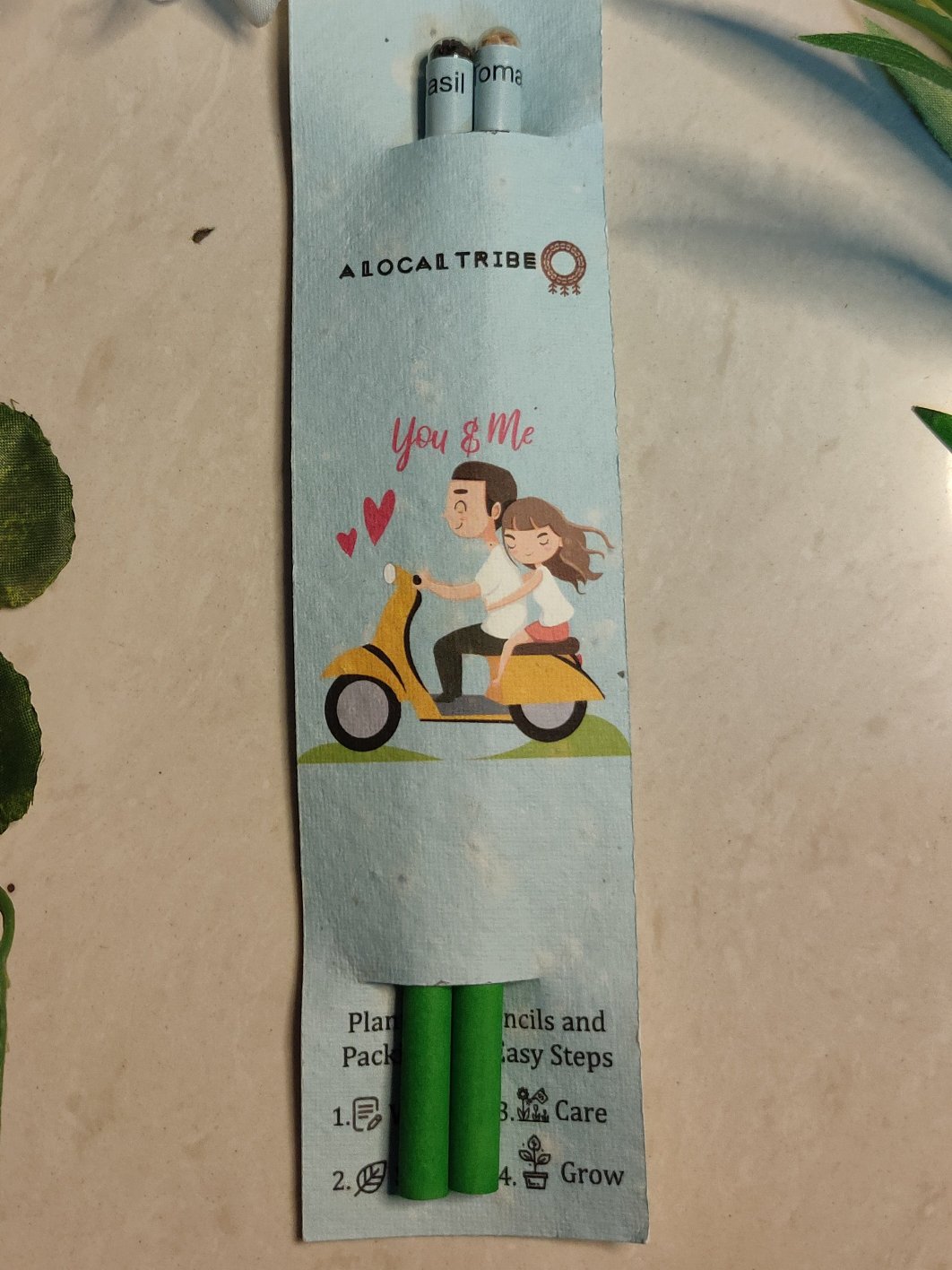 Eco-Friendly Plantable Seeds Notebook, Pen and Pencil Gift Set/Stationery Set - You & Me - Let Love Grow