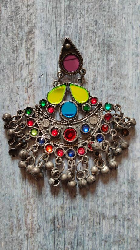 Multi-Color Afghani Chandbali Earrings