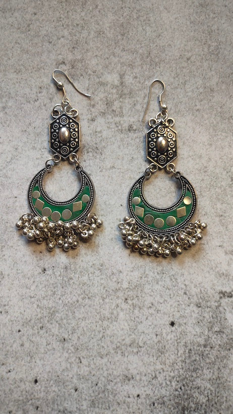 Crescent Moon Metal Dangler Earrings