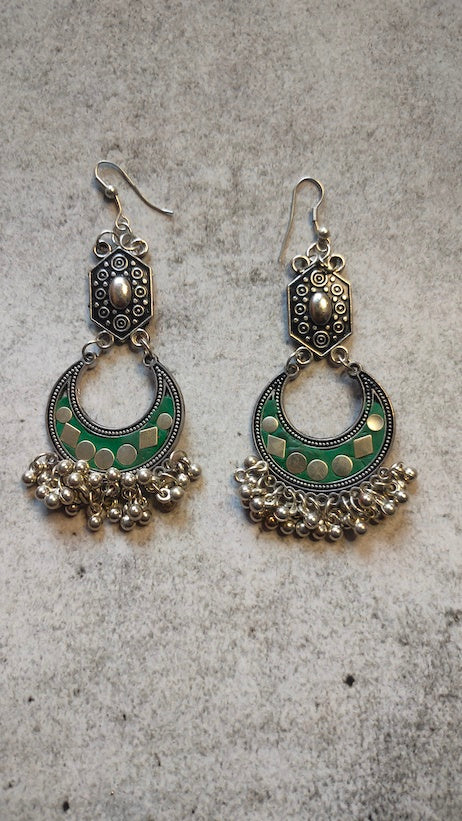 Crescent Moon Metal Dangler Earrings