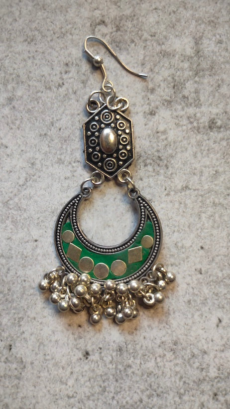 Crescent Moon Metal Dangler Earrings