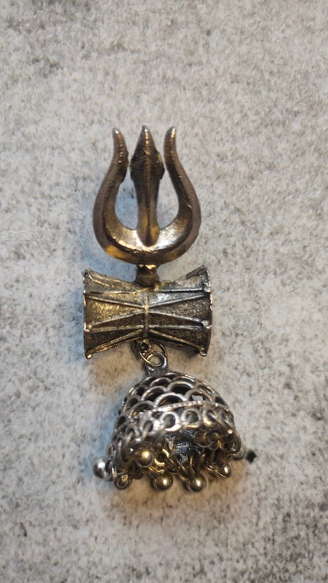 Damru and Trishul Metal Dangler Jhumkas