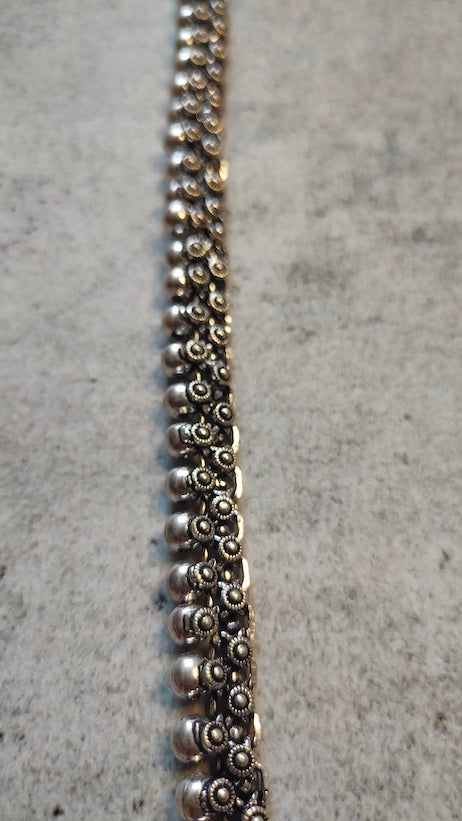 Petite Oxidised Silver Long Necklace